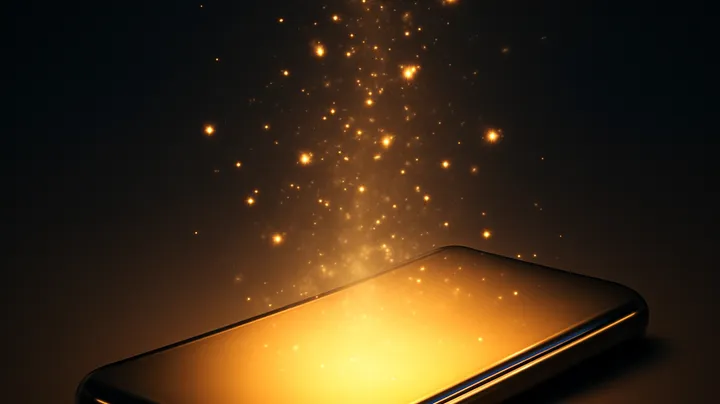 TKOK COM - Modern phone with glowing screen TKOK COM Modern phone with glowing screen